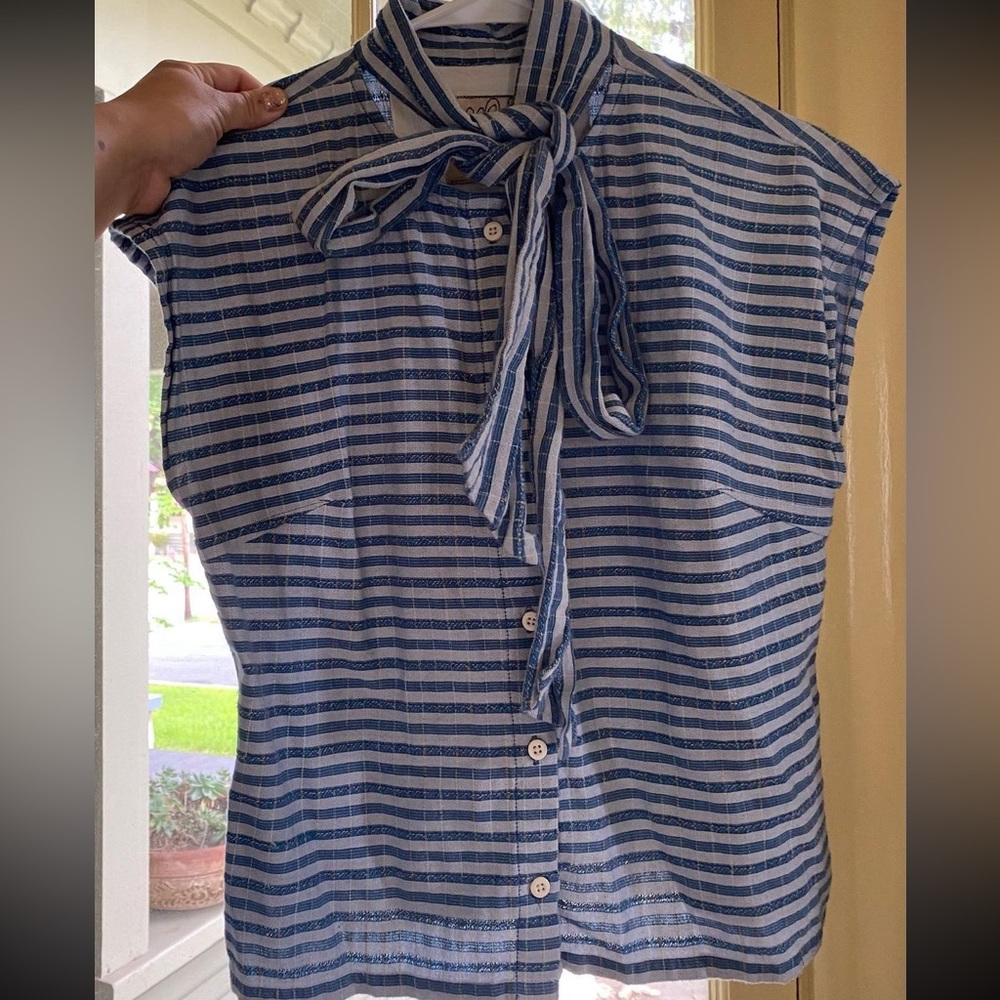 EUC Ace & Jig Page Blouse in “Starboard” - Small